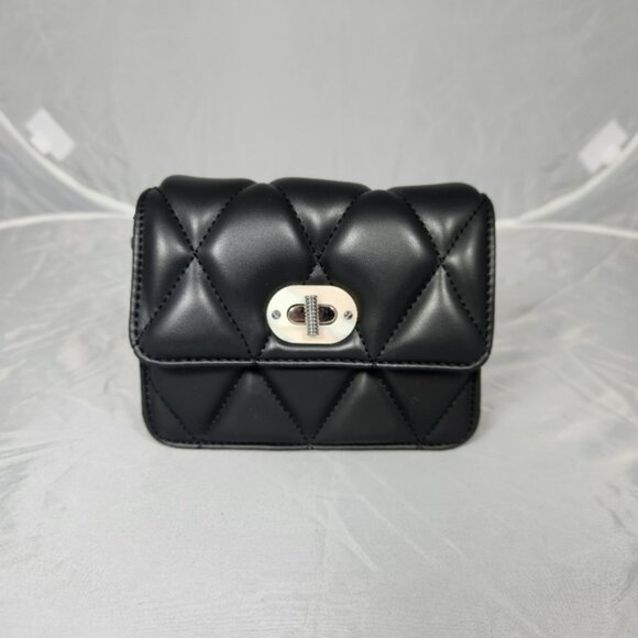 Charles and Keith Girls Mini Crossbody Bag Quilted Black New Without Tags - Picture 2 of 8